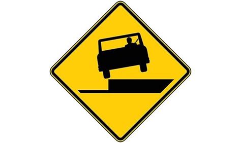 shoulder drop off sign